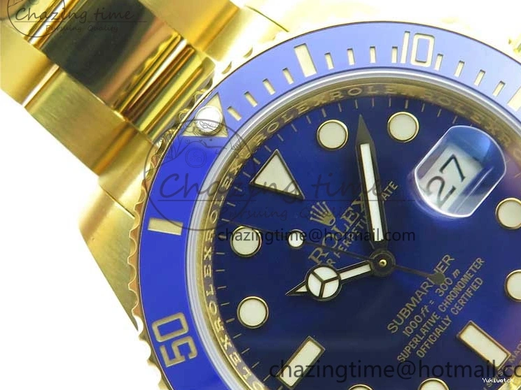 on Dial YG 116618 D1F YG Wrapped Bracelet Submariner Edition A2836 LB Best Wrapped Blue 0523